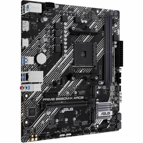 Carte Mère Asus Prime B550M-K ARGB - AMD B550 Chipset - Socket AM4 - Micro ATX - Ryzen 5, Ryzen 3 processeur compatible - 