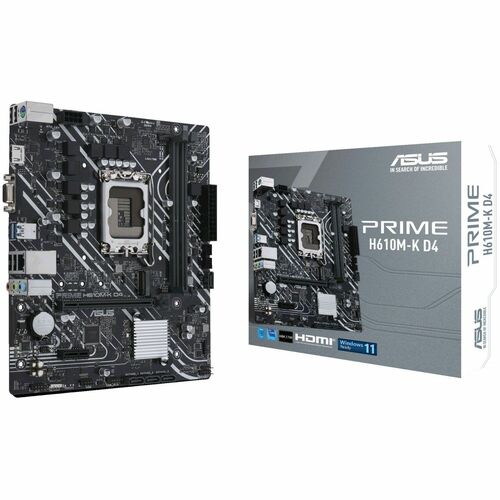 Carte Mère Asus Prime H610M-K D4 - Intel H610 Chipset - Socket LGA-1700 - Micro ATX - Cœur, Pentium Gold, Celeron processe