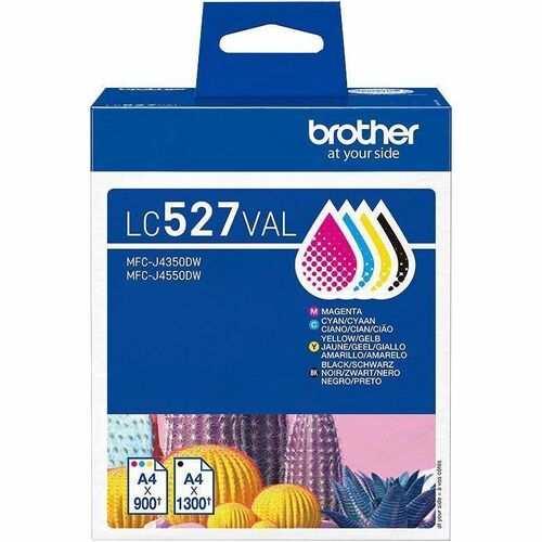 Brother LC527VAL Original Inkjet Ink Cartridge - Value Pack - Black, Cyan, Magenta, Yellow - 4 Pack - 1300 Pages, 900 pages