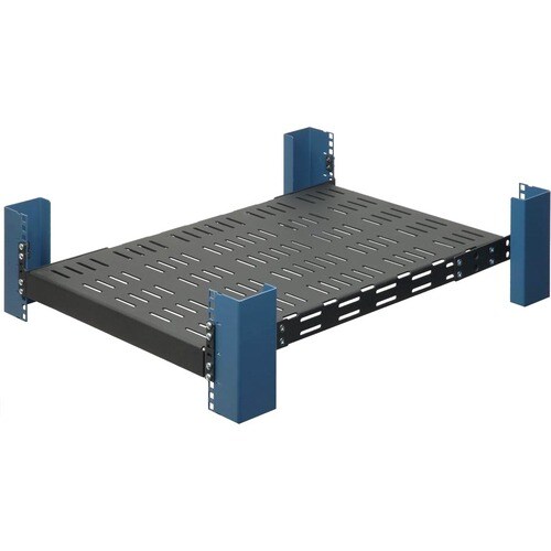 Rack Solutions 116 1U Rack-mountable Rack Shelf for UPS, Server - 482.60 mm Rack Width - Black Powder Coat - Steel - 408.2