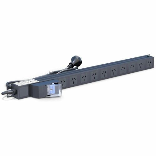 Rack Solutions Power Strip - 10 x GPO - 2 m Cord - 10 A Current - Vertical Rackmount