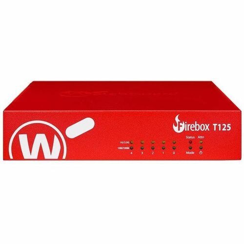 WatchGuard Firebox T125 Network Security/Firewall Appliance - Policy Management - 5 Port - 2.5 Gigabit Ethernet, Gigabit E