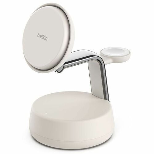 Belkin UltraCharge Pro Induktionsladegerät - Sand - für iPhone, Smartwatch, AirPod, Smartphone, Qi2-fähiges Gerät - Eingan