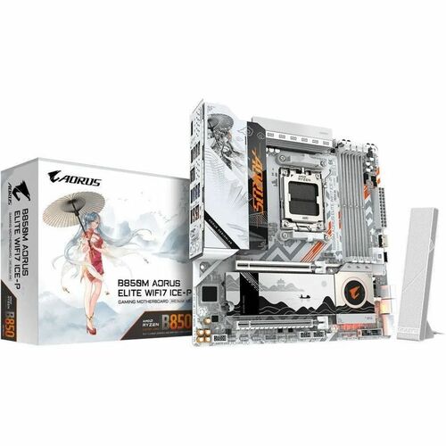 Aorus Ultra Durable B850M A ELITE WF7 ICE-P Gaming Desktop Motherboard - AMD B850 Chipset - Socket AM5 - Micro ATX - Ryzen