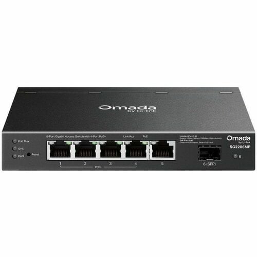 Omada Access 6-Port Gigabit Switch with 4-Port PoE+ - 5 Ports - Manageable - Gigabit Ethernet - 10/100/1000Base-T, 1000Bas