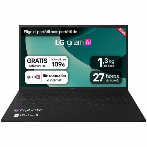 LG gram 15Z80T-G 15Z80T-G.AU75B 39.6 cm (15.6") Copilot+ PC Notebook - Full HD - 60 Hz - AMD Ryzen AI 7 350 - 16 GB - 512 