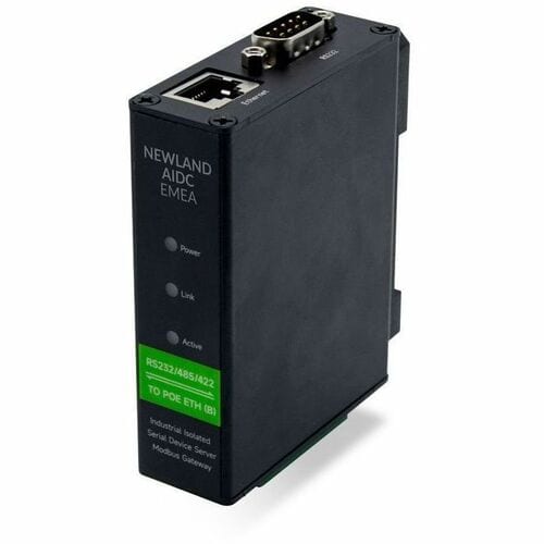 Newland Remora EX232 Device Server - Twisted Pair - 1 x Network (RJ-45) - 1 x Serial Port - PoE Ports - Rail-mountable