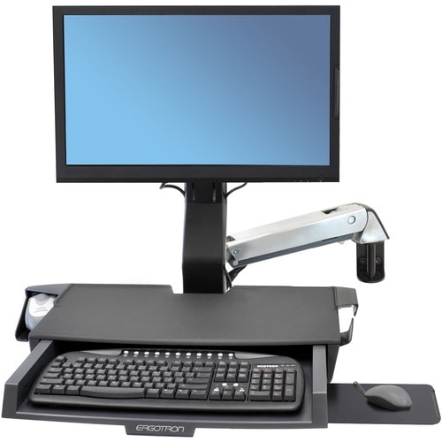 Ergotron StyleView Mounting Arm for Keyboard, Monitor, Bar Code Scanner - Polished Aluminum - 1 Display(s) Supported - 61 