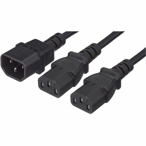 Cable de alimentación divisor en Y, un conector C14 a 2 x C13, 1.8 m, Cable de alimentación doble con dos conectores C13 h