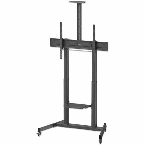 Carrito para TV multimedia de pantalla grande con ajuste de altura sin herramientas, para pantallas de 60" a 120" , Soport