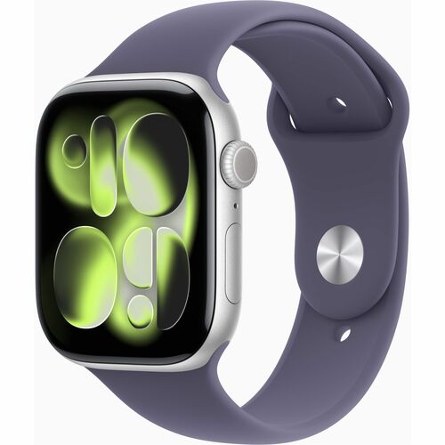 Watch Series 11 GPS 46mm Silver Aluminium Case with Purple Fog Sport Band - M/L