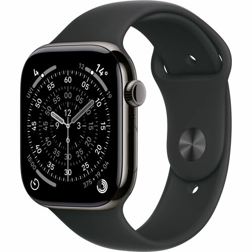 Apple Watch Series 11 Smart Watch - 46 mm Case Height - 39 mm Case Width - Slate Case Color - Black Band Color - Titanium 