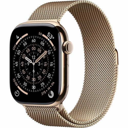Apple Watch Series 11 Smartwatch - Golden Tasche, Farbe - Golden Band Color - Titan Gehäusematerial - Gummi Band Material 