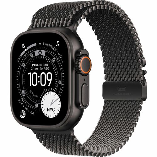 Apple Watch Ultra 3 Smartwatch - 49 mm Case Height - 44 mm Case Width - Schwarz Tasche, Farbe - Schwarz Band Color - Titan