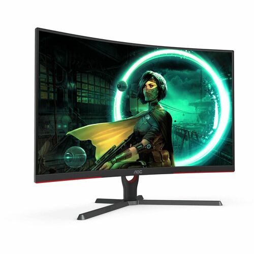 Monitor LED para juegos AOC C32G3E 32" (81.3cm) Class Full HD Pantalla curva - 16:9 - Negro, Rojo - 31.5" (80cm) Viewable 