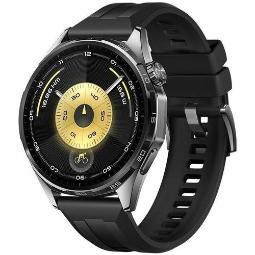 Huawei WATCH GT 6 Smart Watch - Round Case Shape - 46 mm Case Height - 46 mm Case Width - Black Body Color - Black Band Co