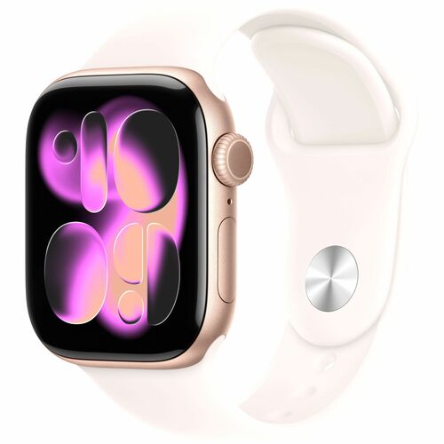 Apple Watch Series 11 Smart Watch - Rose Gold Case Color - Light Blush Band Color - Aluminium Case Material - Rubber Band 