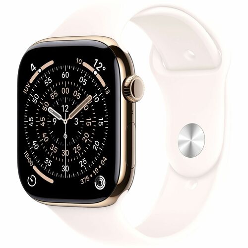 Apple Watch Series 11 Smart Watch - 42 mm Case Height - 36 mm Case Width - Gold Case Color - Light Blush Band Color - Tita