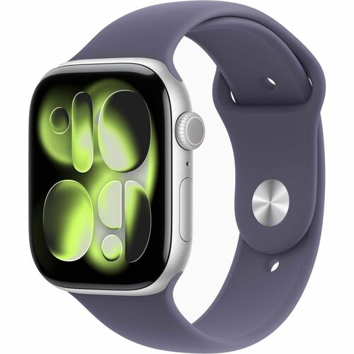 Apple Watch Series 11 Smart Watch - 46 mm Case Height - 39 mm Case Width - Silver Case Color - Purple Fog Band Color - Alu