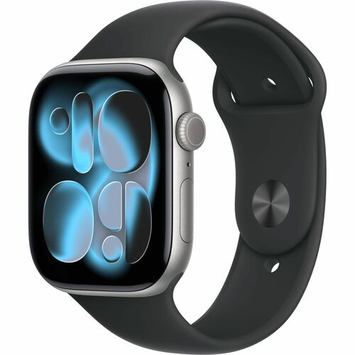 Apple Watch Series 11 Smart Watch - 46 mm Case Height - 39 mm Case Width - Space Gray Case Color - Black Band Color - Alum