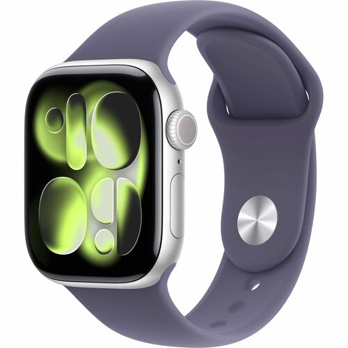 Apple Watch Series 11 Smart Watch - 46 mm Case Height - 39 mm Case Width - Silver Case Color - Purple Fog Band Color - Alu