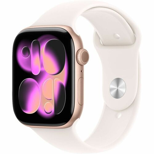 Apple Watch Series 11 Smart Watch - 42 mm Case Height - 36 mm Case Width - Rose Gold Case Color - Light Blush Band Color -