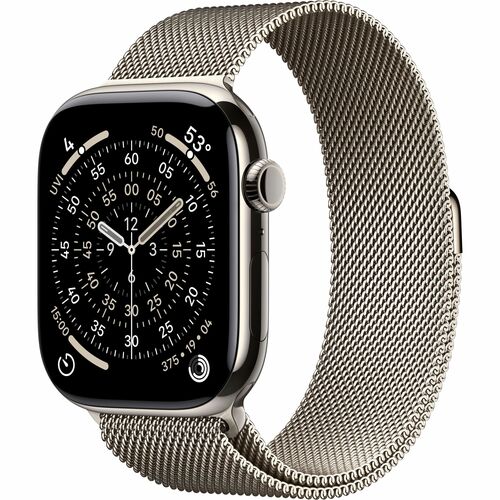 Apple Watch Series 11 Smart Watch - 46 mm Case Height - 39 mm Case Width - Natural Case Color - Natural Band Color - Titan