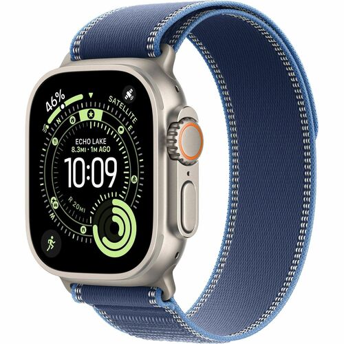 Apple Watch Ultra 3 Smart Watch - 49 mm Case Height - 44 mm Case Width - Natural Case Color - Blue, Bright Blue Band Color