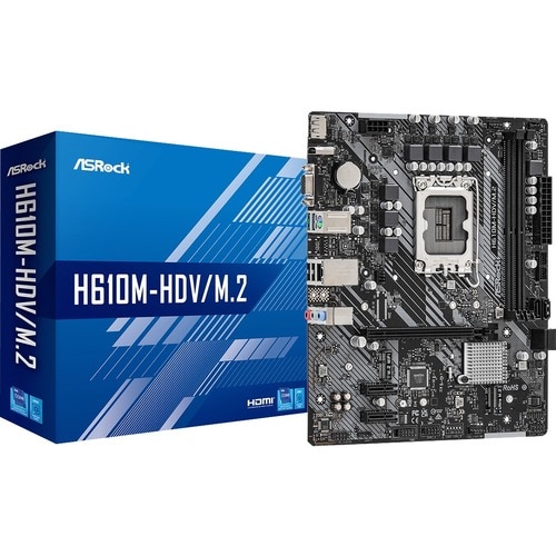Placa Base de computador de escritorio ASRock H610M-HDV/M.2 - Intel H610 Conjunto de Circuitos Integrados - Socket LGA-170