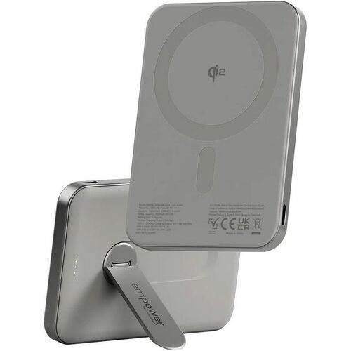PanzerGlass empower Power Bank - Titanium - For iPhone, Qi-enabled Device - 5000 mAh - 20 W - USB Type-C Connector - Qi2 C