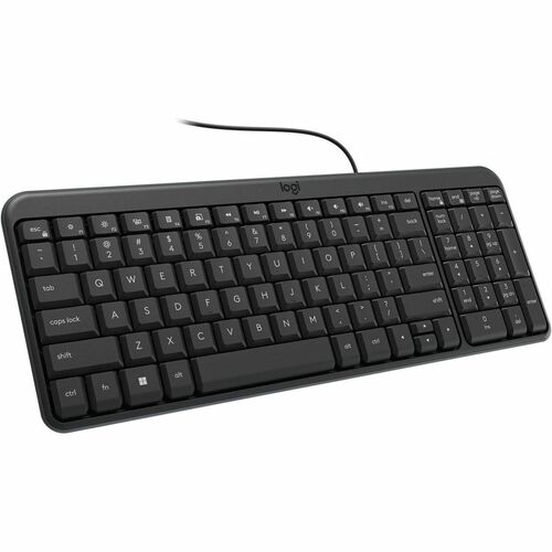 Logitech K106 键盘 - 袖珍的 - 电缆 连接 - A 型 USB 接口 - 英文（美国） - QWERTY 布局 - 黑色 - 99 Key(s) - Windows 10, Windows 11, Mac OS X 11.0 