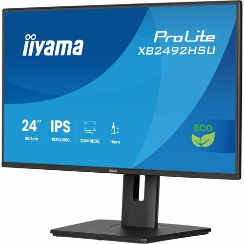 iiyama ProLite XB2492HSU 24 Zoll Klasse Full HD LED-Monitor - 16:9 Format - Mattschwarz - 61 cm (24 Zoll) Viewable - IPS-T