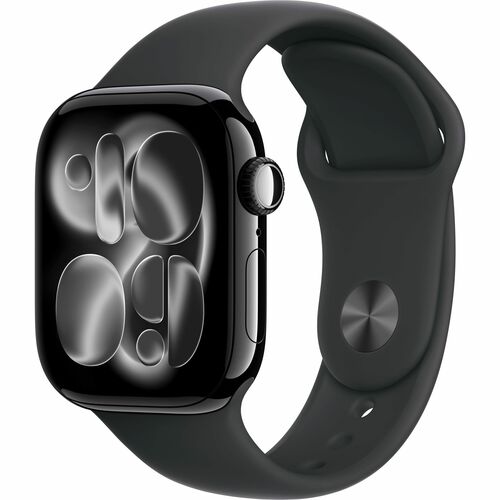Apple Watch Series 11 Smart Watch - Jet Black Case Color - Black Band Color - Aluminium Case Material - Rubber Band Materi