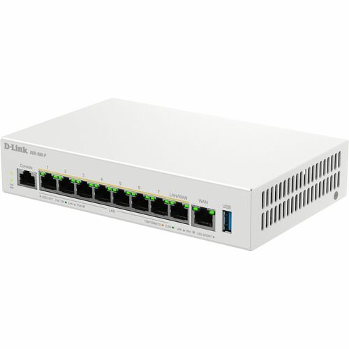 D-Link DBR-600-P Business PoE Router - 9 Ports - 8 RJ-45 Port(s) - 1 WAN Port(s) - PoE Ports - Management Port - 2.5 Gigab
