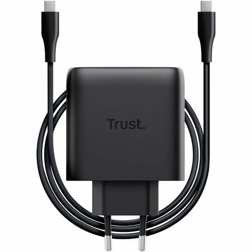 Adaptateur secteur Trust Maxo - 65 W - Adaptateur universel - 2 USB Type-C - Pour Ordinateur Portable, Tablette PC, Smartp