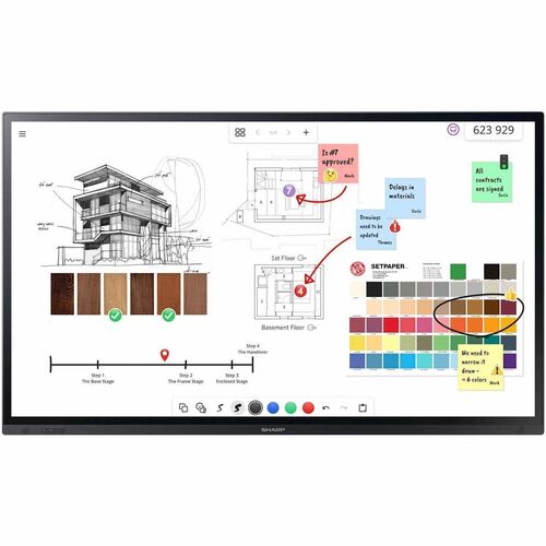 Sharp NEC Display PN-LA652 4K UHD LCD Collaboration Display - InGlass - Touchscreen - 16:9 Aspect Ratio - 3840 x 2160 - Di