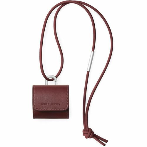 Bang & Olufsen Carrying Case (Pouch) Earbud - Cranberry Red - Leather Body - Carrying Strap