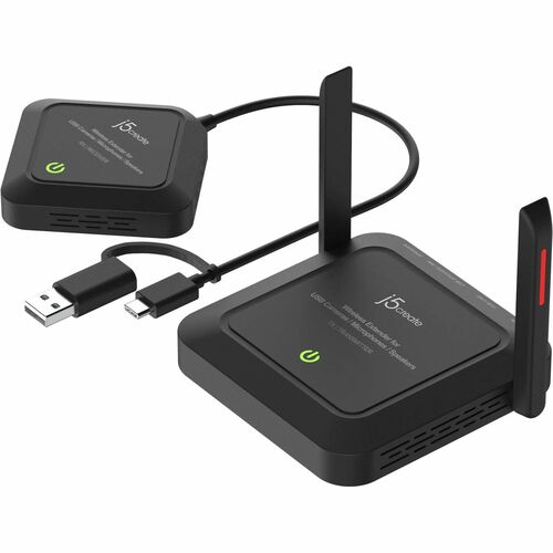 j5create Video Extender Transmitter/Receiver - Wireless - TAA Compliant - 25 m Range - 3 x USB - 2160p, 1080p, 720p, 480p 