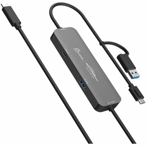 j5create Wormhole Switch JCH422 USB Hub - USB Type A, USB Type C - 640 MB/s - Tablet, Notebook, Smartphone, Desktop, Mouse