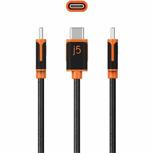 j5create JUCX24 1.83 m USB-C Data Transfer Cable - Cable for USB Device, Tablet, Phone, Notebook, Charger - First End: 1 x