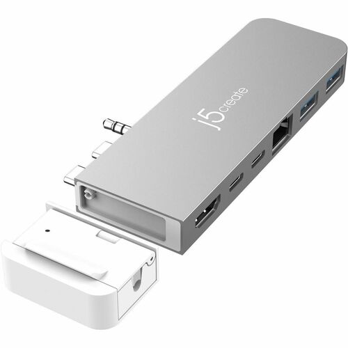 j5create JCD395 USB Type C Docking Station for TV, Flash Drive, Projector - Charging Capability - 2 Displays Supported - 4