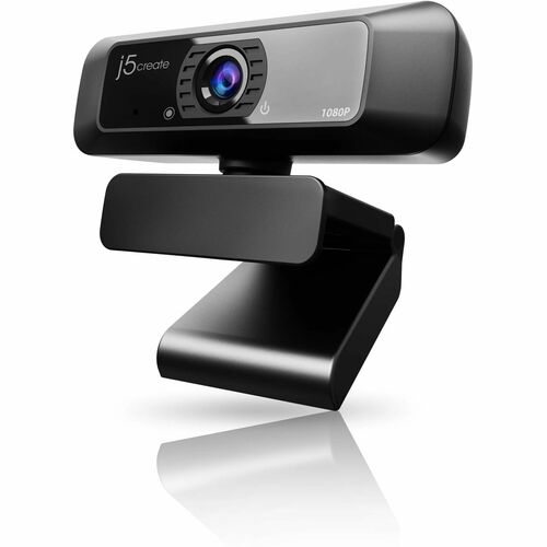 j5create JVCU100 Webcam - 2 Megapixel - 30 fps - Black - USB 2.0 Type A - 1 Each - Full HD - 1920 x 1080 Video - 82° Angle