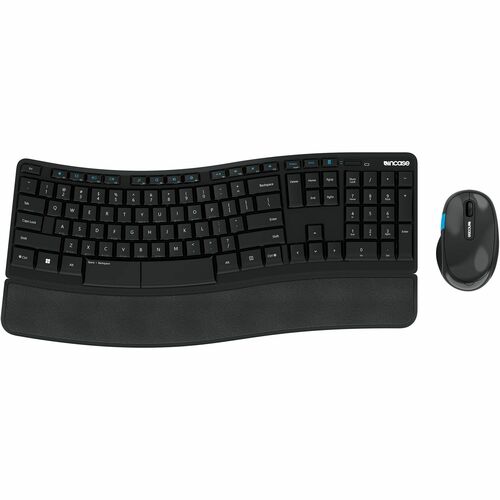 Incase Designed by Microsoft Sculpt Comfort Desktop Keyboard & Mouse - USB Wireless RF 2.40 GHz Keyboard - USB Wireless RF