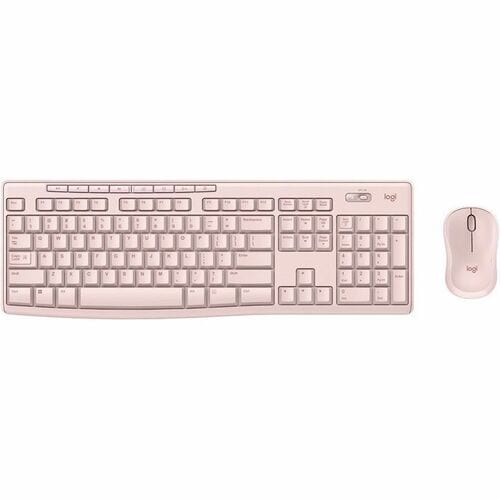 Logitech MK270 Wireless Keyboard and Mouse Combo - USB Wireless RF 2.40 GHz Keyboard - English - Rose - USB Wireless RF Mo