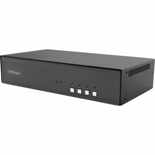 StarTech Secure 4-Port Dual-Monitor KVM Switch, DisplayPort, 4K 60Hz, NIAP 4.0 Desktop KVM, Metal Housing, Made in the USA
