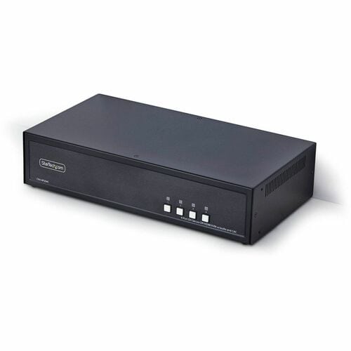 StarTech Secure 4-Port Dual-Monitor KVM Switch, HDMI or DisplayPort, 4K 60Hz, NIAP 4.0, CAC, Made in the USA - Securely co
