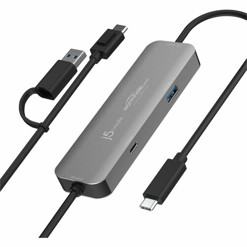 j5create Wormhole Switch JCH422-N USB Hub - USB Type C, USB Type A - 640 MB/s - Tablet, Smartphone, Mouse, Keyboard, Flash