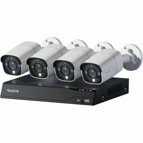 Reolink Smart PoE NVR System with 4 Cameras for 24/7 Recording - 2 TB HDD - Network Video Recorder, Camera - 4 Camera(s) -