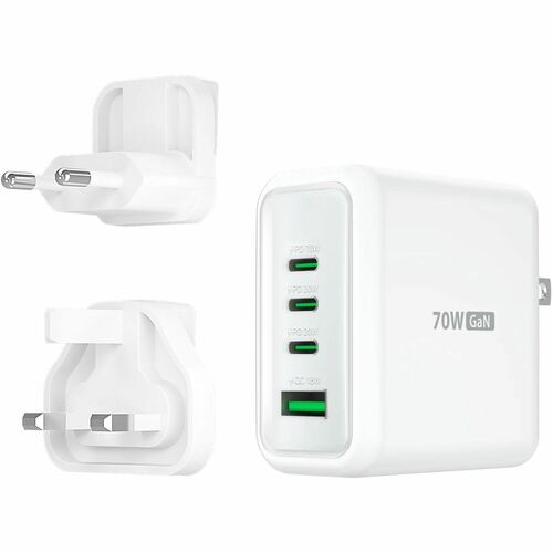 j5create JUP4370EF-N 70 W Adaptador de CA - 1 Pack - Adaptador universal - 3 USB Tipo C - para MacBook, Notebook, PC Table