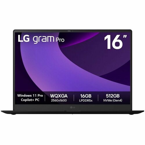 LG gram Pro 16Z90TP 16Z90TP-K.APB6U1 16" Notebook - WQXGA+ - 120 Hz - Intel Core Ultra 7 - 32 GB - 1 TB SSD - Intel Chip -